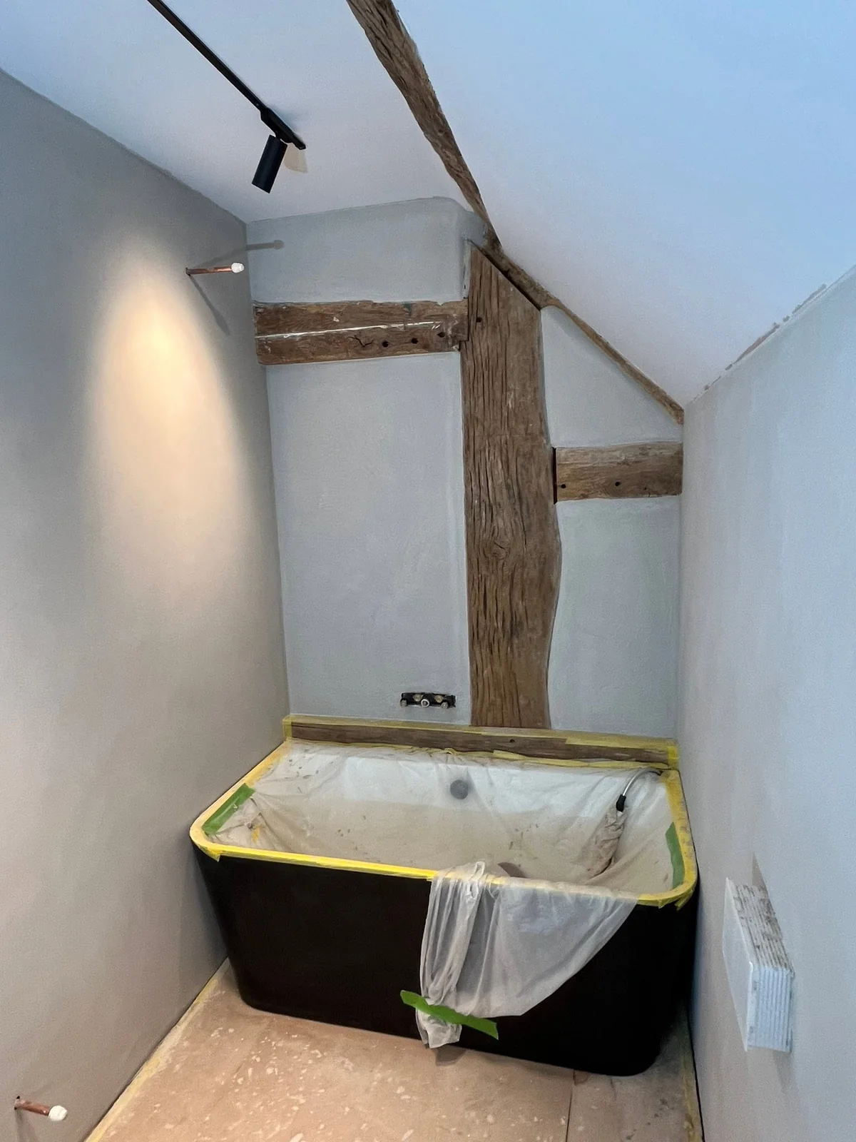 Bathroom renovation with skylights